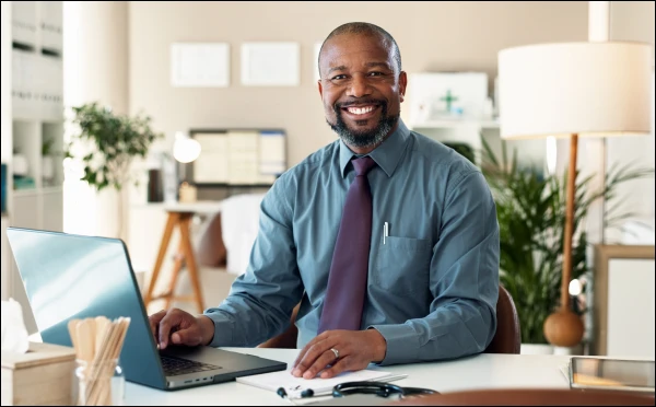 Man at computer in the office